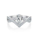 Kroonvorm peergeslepen Moissanite ring M99E 03