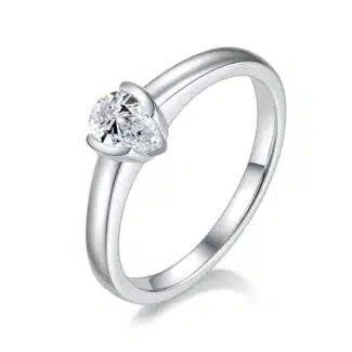 Gioielli da sposa Moissanite Anelli regolabili in argento sterling 925 con diamante Moissanite in pietra scintillante di colore D da 1,0 ct