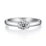 anel solitário elegante de moissanita com lapidação redonda 03