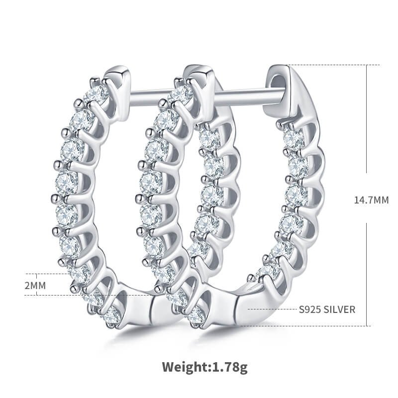 K003A Moissanite Hoop earrings stud K003A Moissanite Hoop earrings stud