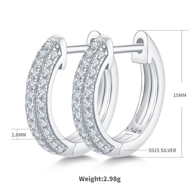 K007A Moissanite Hoop earrings stud