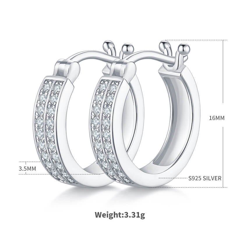 K012A Moissanite Hoop earrings stud
