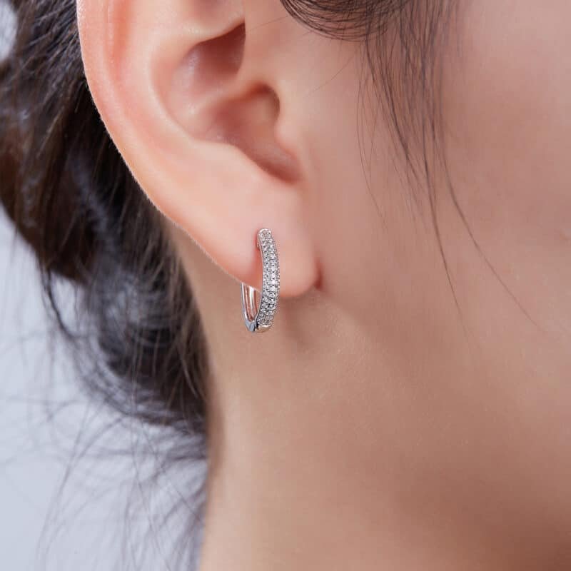 orecchini a cerchio con moissanite k006a