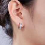 brincos de argola huggie de moissanita k008a