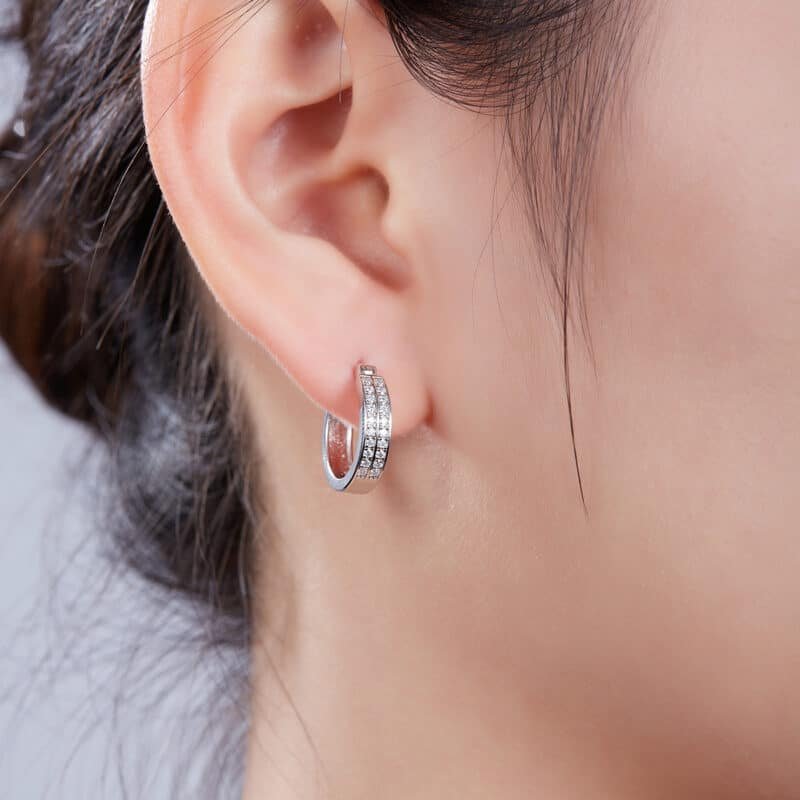 orecchini a cerchio con moissanite k012a