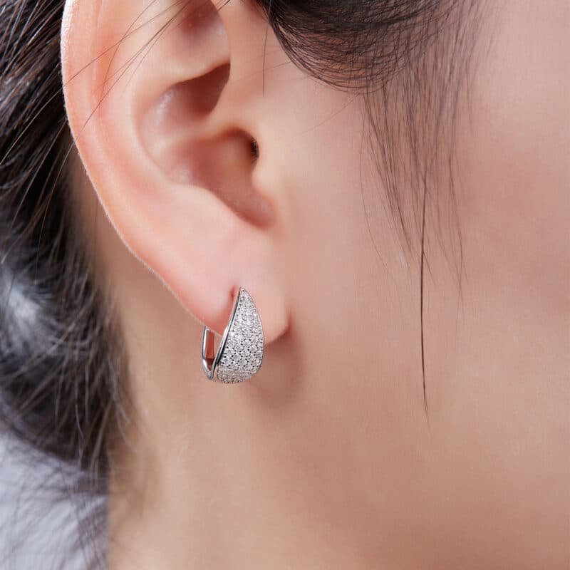 orecchini a cerchio con moissanite k011a