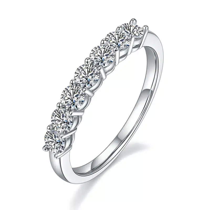 Anillo de eternidad de moissanita de corte redondo M37B 01