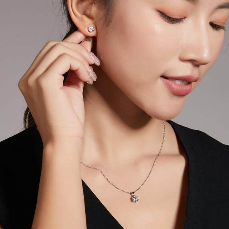 moissanite jewelry set t03a