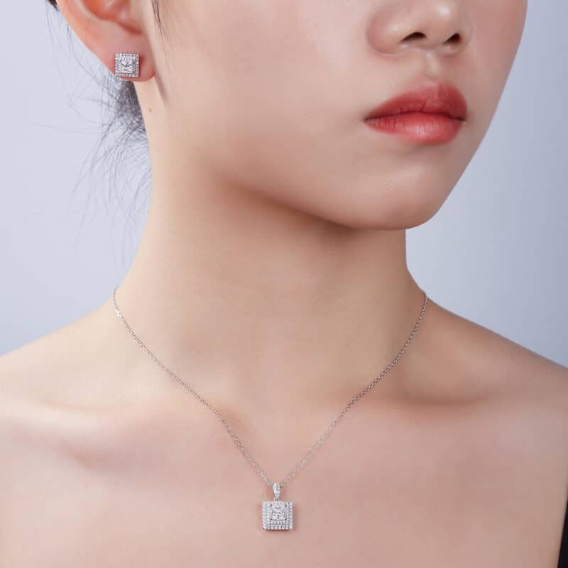 set di gioielli con moissanite t93e