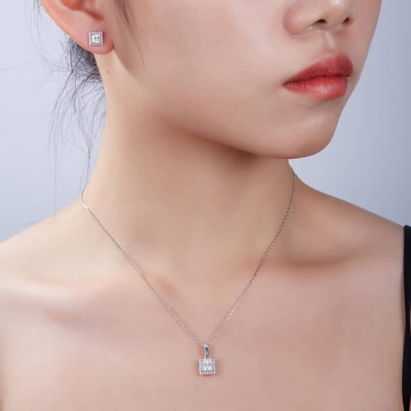 set di gioielli con moissanite t96e