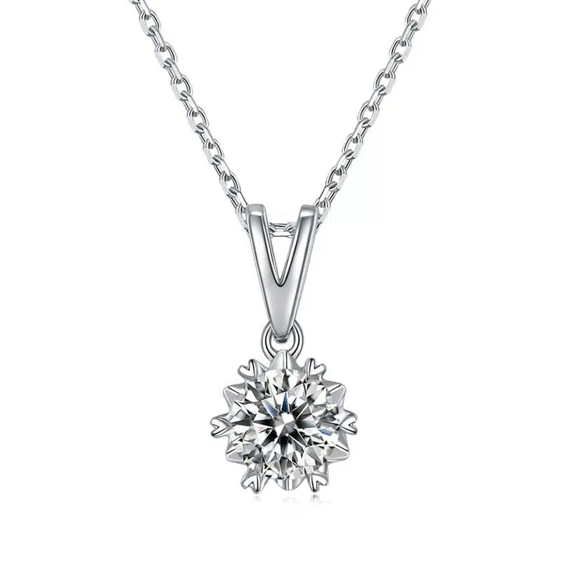 Collier pendentif en moissanite en forme de neige t01a-n 01