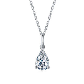 Pendentif Solitaire Moissanite taille poire 01