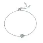 Pulsera de moissanita de talla redonda con engaste de halo de lujo U16A-01