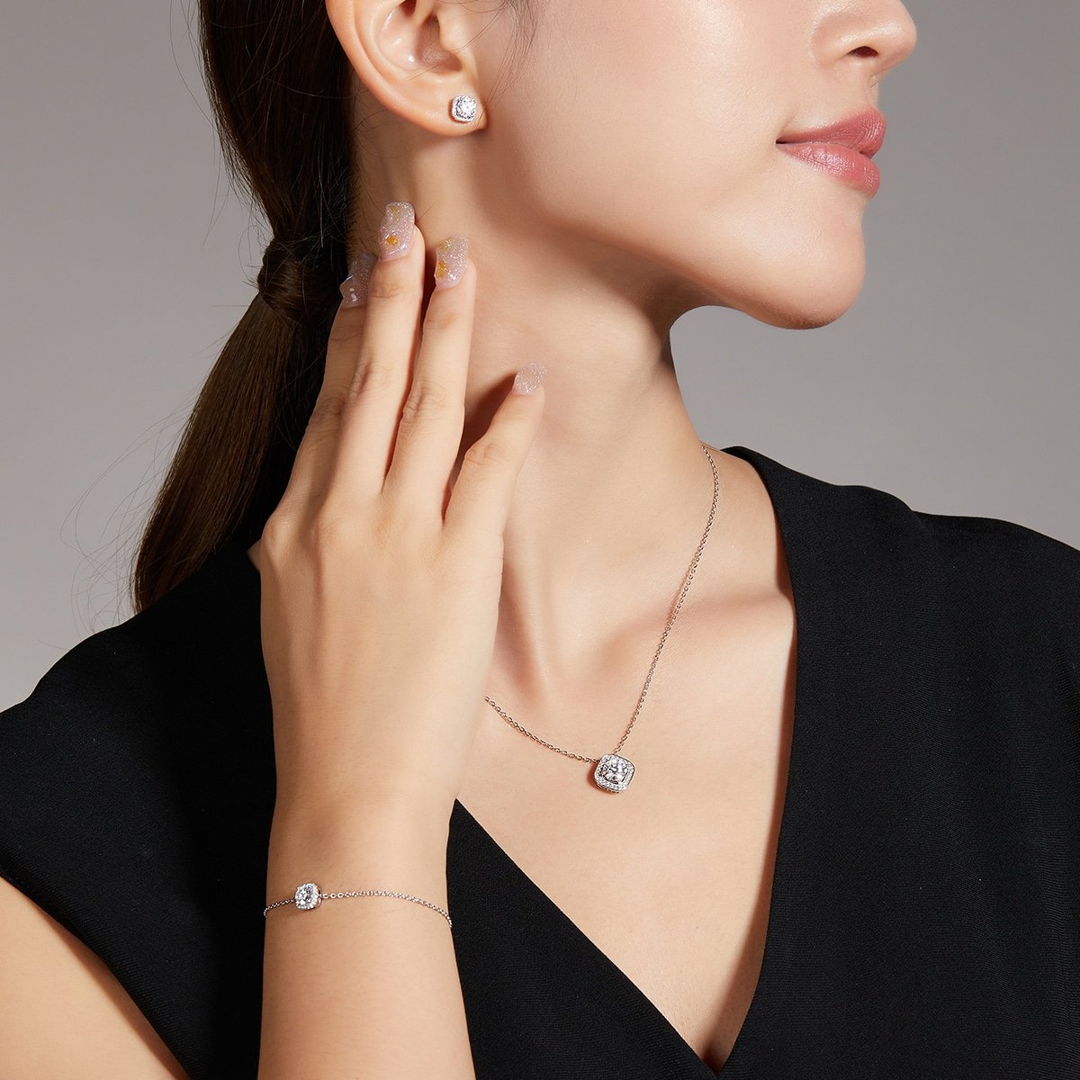 conjuntos de joyas de moissanita u17a