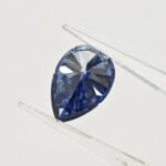 Pear cut blue Moissanite 3 Pear cut blue Moissanite 02