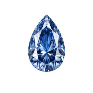 Moissanite bleue taille poire