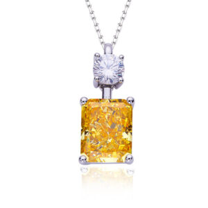 Radiant cut gemstones necklace pendant ZH25O 01