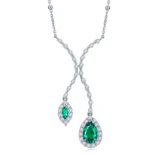 1 Pezzo Collana Con Ciondolo In Zirconia Verde Rotonda S925 1 Pezzo Collana Con Ciondolo In Zirconia Verde Rotonda S925
