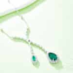 Lab grown emerald pendant ZH37O 02