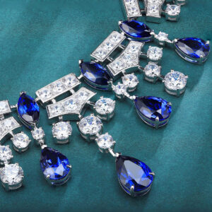 Lab grown blue sapphire necklace 02