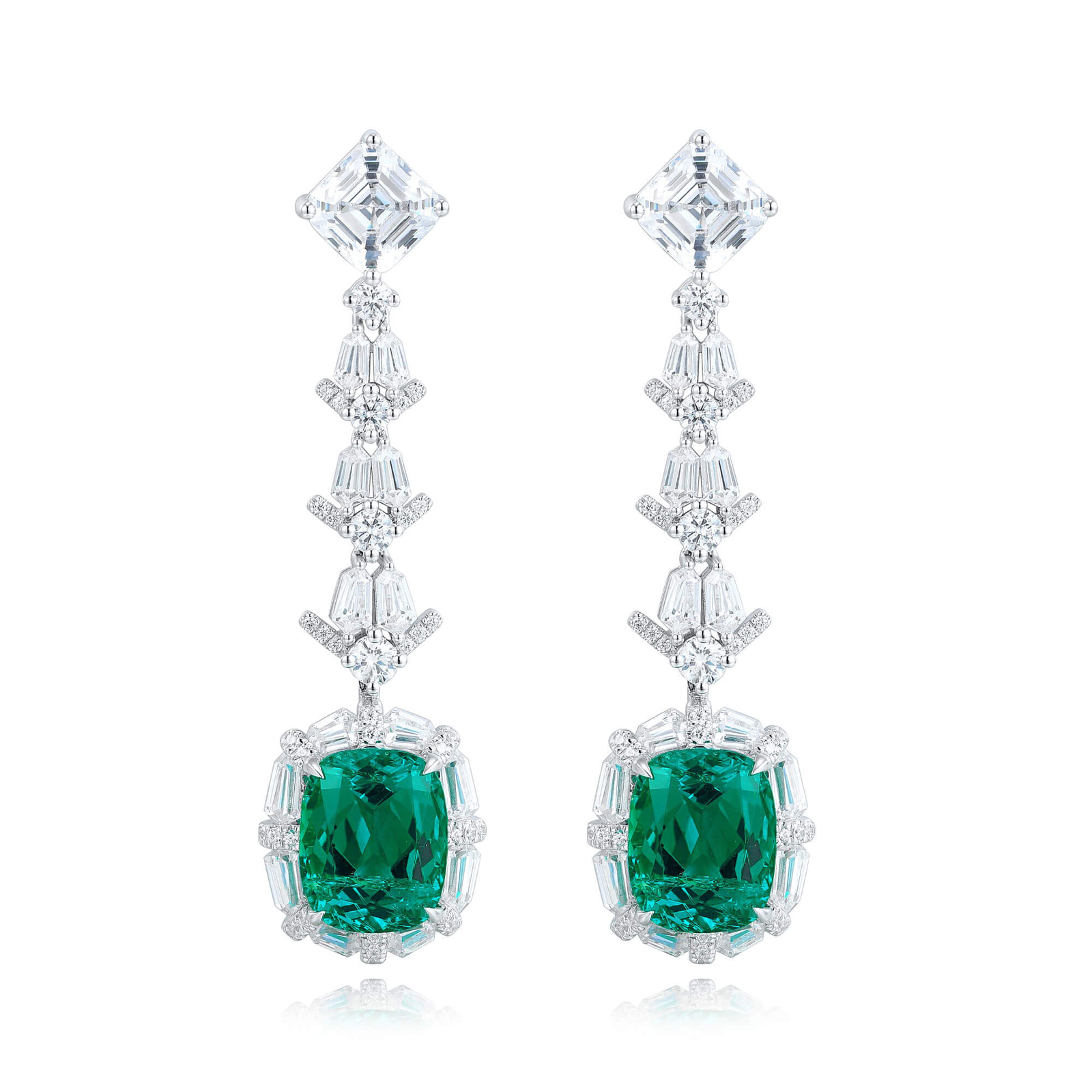 Order Surat Diamonds Emerald Island Bow Shape Diamond & Emerald Earring  online at lowest prices in India from Giftcart.com