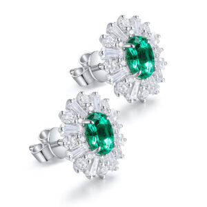 Lab grown emerald earrings 02