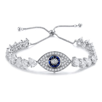 Moissanite & blue sapphire bracelet 01