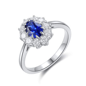 Lab grown blue sapphire ring 01