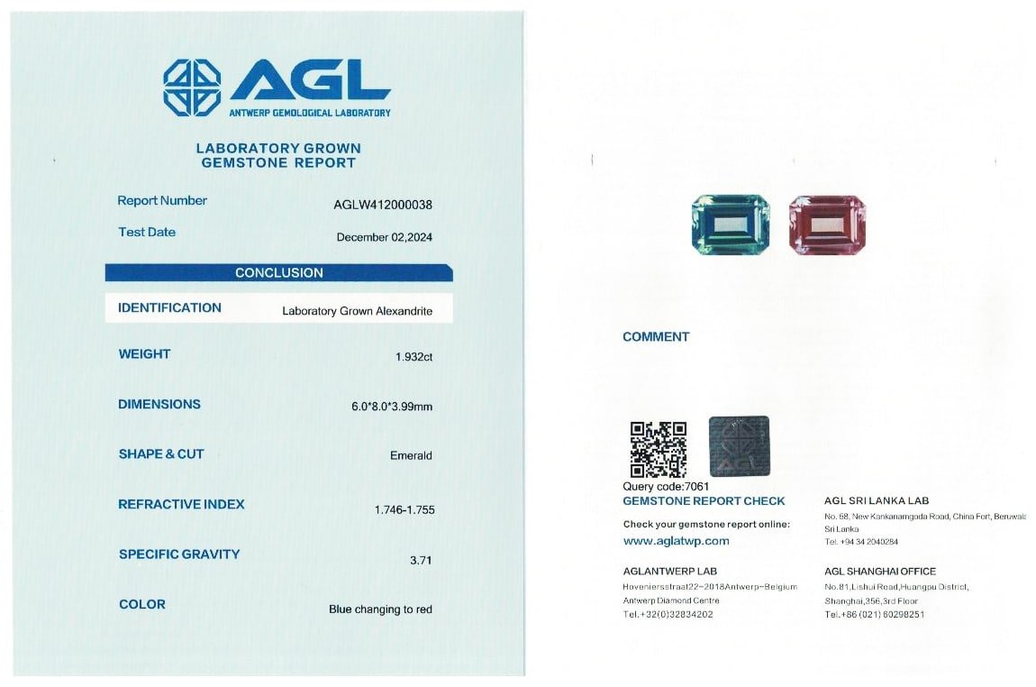 Lab Grown Alexandrite Agl Report lab grown alexandrite agl report