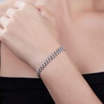 Pulseira de elos cubanos de moissanita de 6 mm Pulseira de elo cubano de moissanite de 6 mm ugba