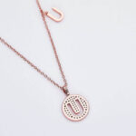 Alphabet U Moissanite pendant 03