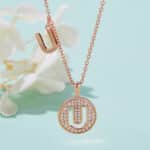 Alphabet U Moissanite pendant 04