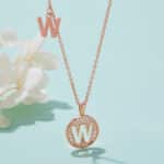 Alphabet W Moissanite pendant 04