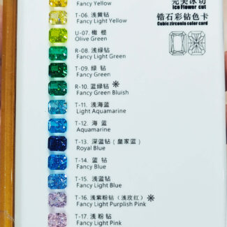 popular crushed ice cut cubic zirconia color chart
