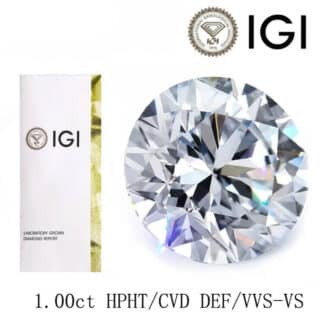 1.00ct DEF round cut lab grown diamond