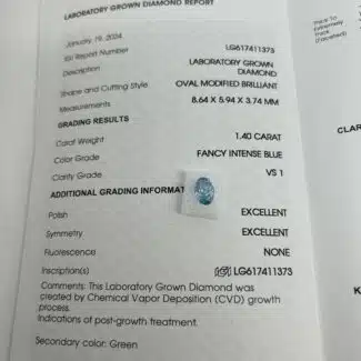 1.40ct oval cut fancy intense blue lab grown diamond 01