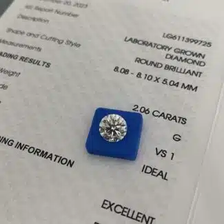 2.06ct G VS1 round cut lab grown diamond 01