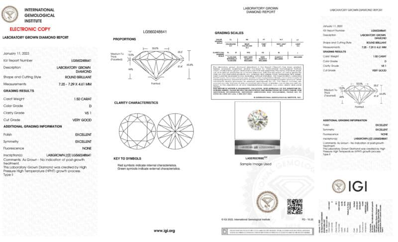 Diamante 1.50ct D VS1 HPHT LG560248641