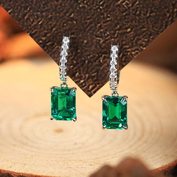 Lab-Grown Emerald Earrings main image 1