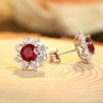 Anting-anting batu permata potong bulat 2,95 ct hasil lab 06