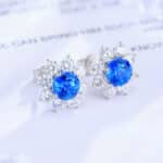 Anting-anting batu permata potong bulat 2,95 ct hasil lab 08