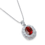 Kalung liontin ruby hasil lab potongan oval 3,0 ct 02