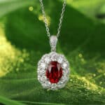 Kalung liontin ruby hasil lab potongan oval 3,0 ct 03