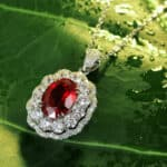 Kalung liontin ruby hasil lab potongan oval 3,0 ct 04