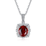 Kalung liontin ruby hasil lab potongan oval 3,6 karat 01