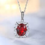 Kalung liontin ruby hasil lab potongan oval 3,6 karat 03