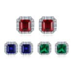 6,7 ct Asscher geslepen lab-gekweekte edelstenen oorbellen stud 01