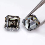 Asscher gesneden grijze Moissanite 01