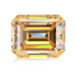 Emerald cut champagne Moissanite 01