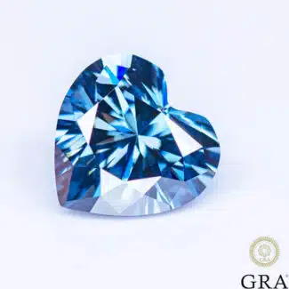 Heart cut blue Moissanite 01
